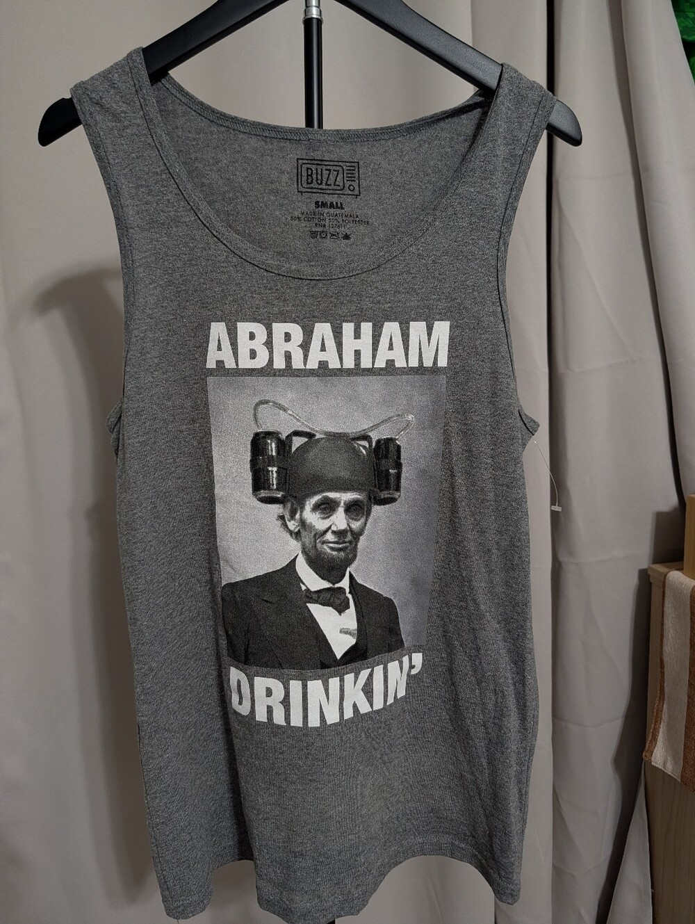 Grey 'Abraham Drinkin'' Graphic Tank